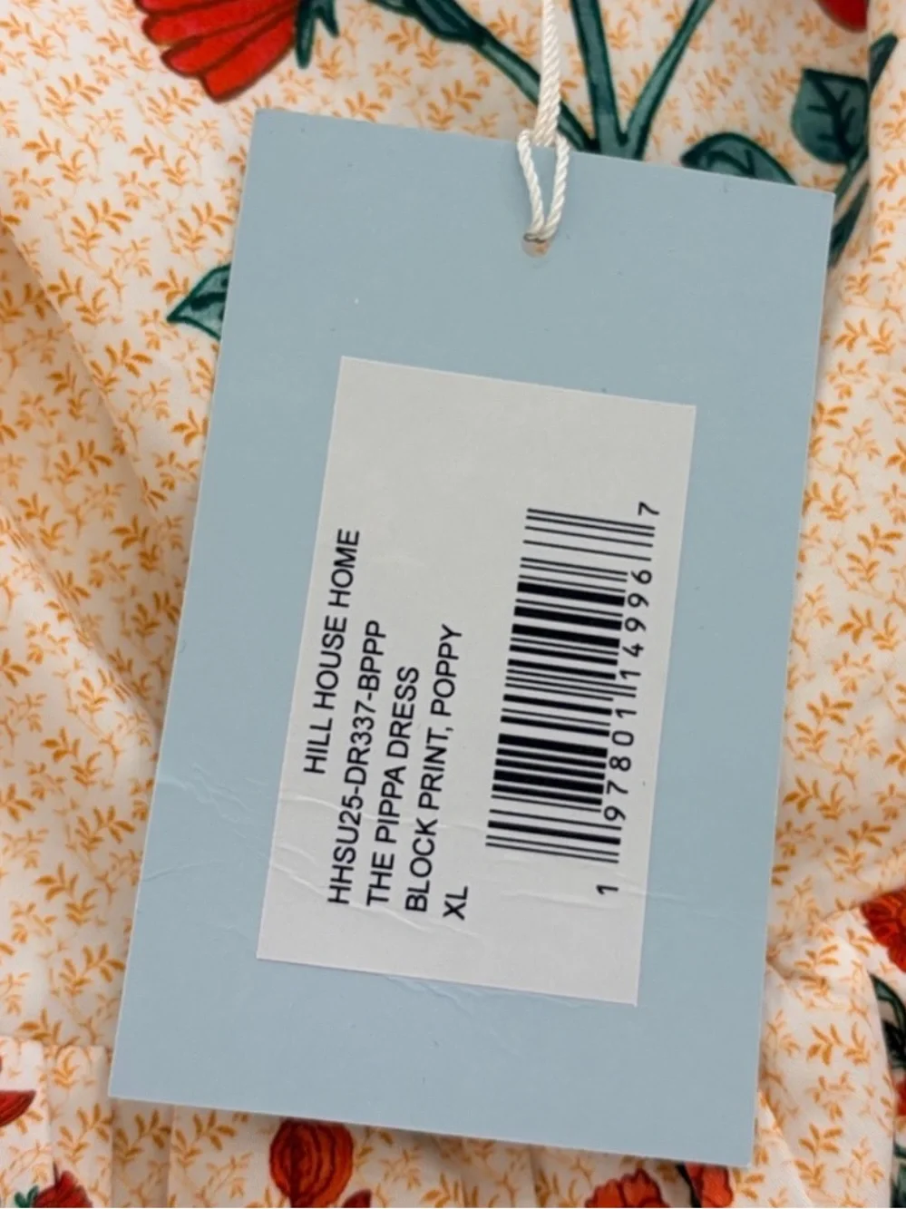 New With Tags Hill House XL Pippa Dress in Poppy Block Print - Picture 9 of 10